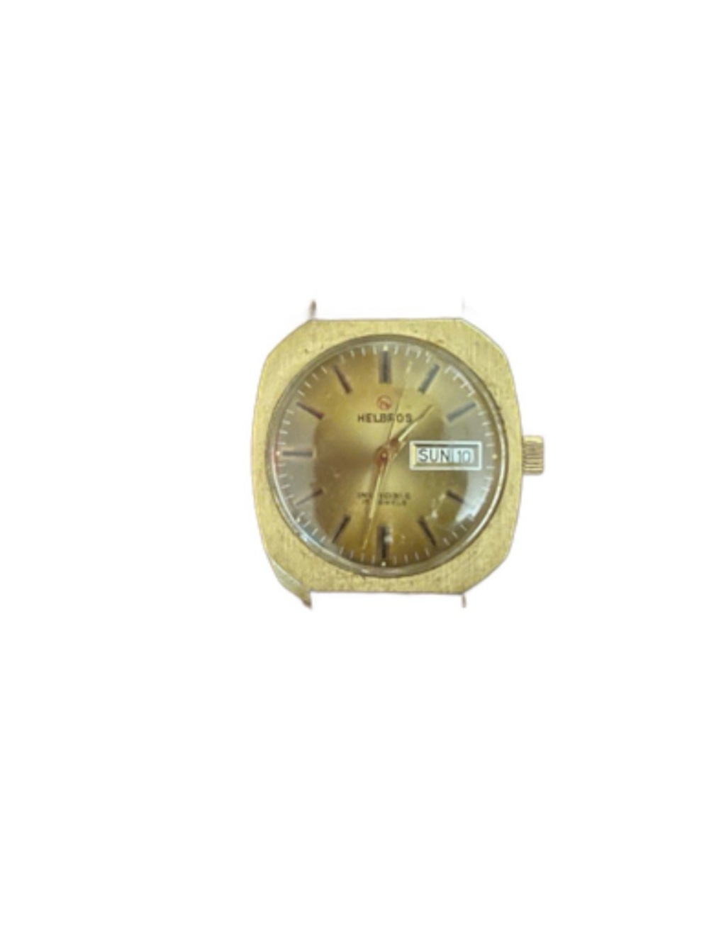Helbros Gold-Tone Men's Watch Head with Day-Date Display